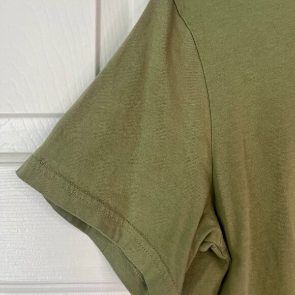 H&M Men’s Regular Fit T-Shirt Small Olive Green Short Sleeve Cotton Casual Tee - Picture 4 of 7